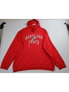 Under Armour Maryland Terrapins Hoodie Hooded Sweatshirt Mens XXL RED NWT